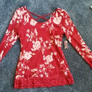 NoBo red lace blouse